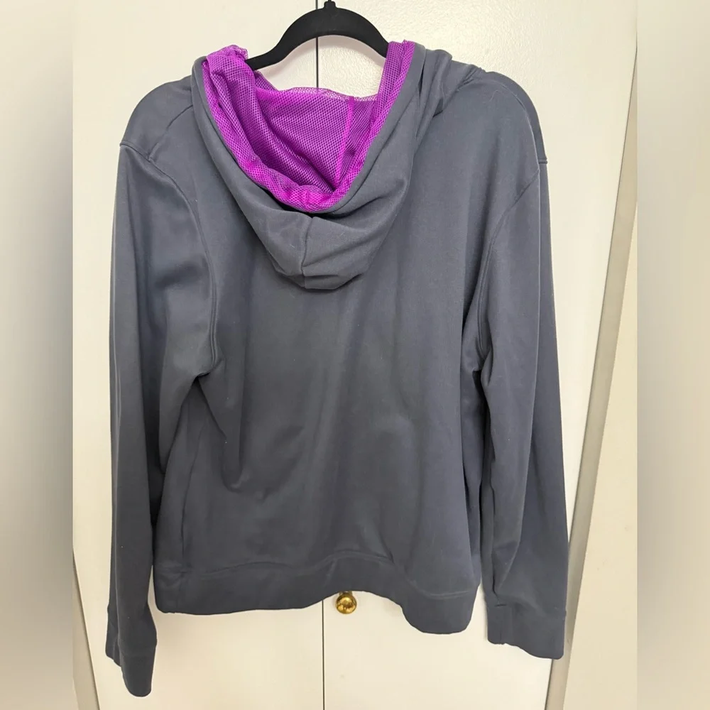 Under Armour Charcoal Hoodie with Purple Accents - Picture 2 of 3